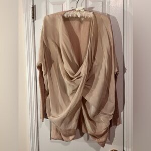 All Saints Cream Silk/Merino Cardigan